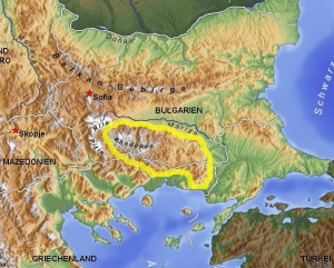 carta topografica monti rodopi caccia a palla-Montefeltro viaggi caccia Bulgaria